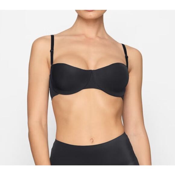 NWT SKIMS Smoothing Intimates Unlined Strapless Bra, Onyx 36D - Picture 2 of 7